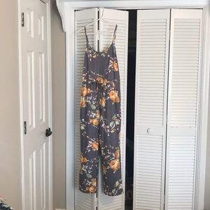Grey floral jumpsuit